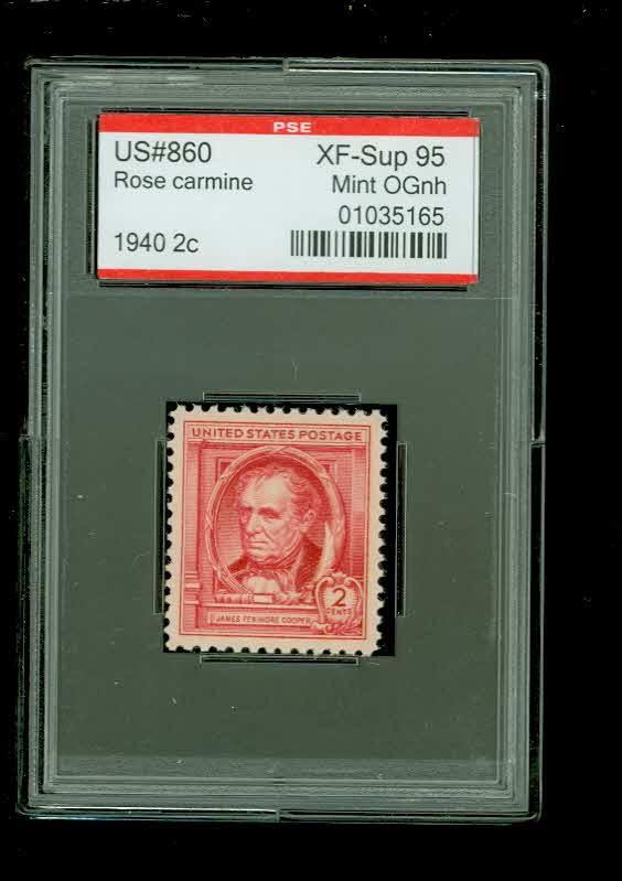 US # 860 Famous American, PSE Graded XF Sup 95, Mint OGnh