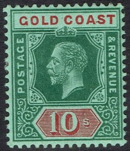 GOLD COAST 1913 KGV 10/- RED/GREEN WMK MULTI CROWN CA