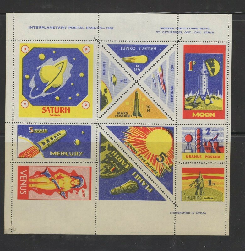 Canada - 1962 Interplanetary Postal Essays sheet of 12 VFMNH.