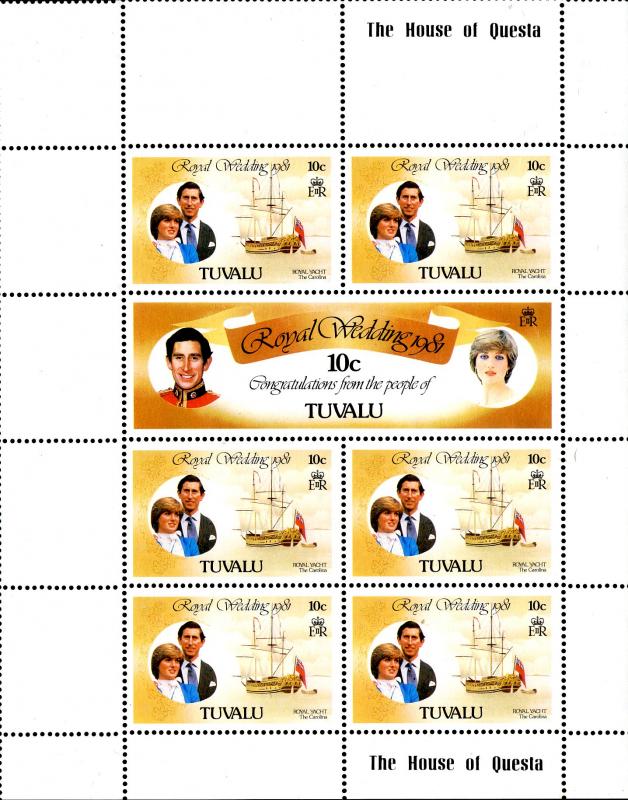 TUVALU 157-162 3 SHEETS OF 7 MH SCV $12 BIN $5
