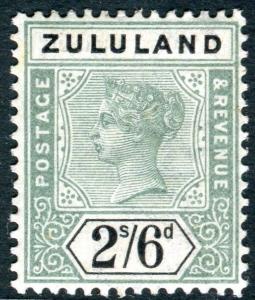 ZULULAND-1894-96 2/6 Green & Black.  A lightly mounted mint example Sg 26