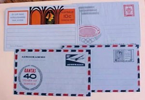 AUSTRALIA AIR LETTERS MINT 4  DIFF. cat.$32.00