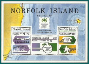 Norfolk Island 1988 Sydpex, MS MNH  #439a,SGMS447