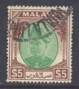 Malaya Selangor Scott 94 - SG110, 1949 Sultan $5 used