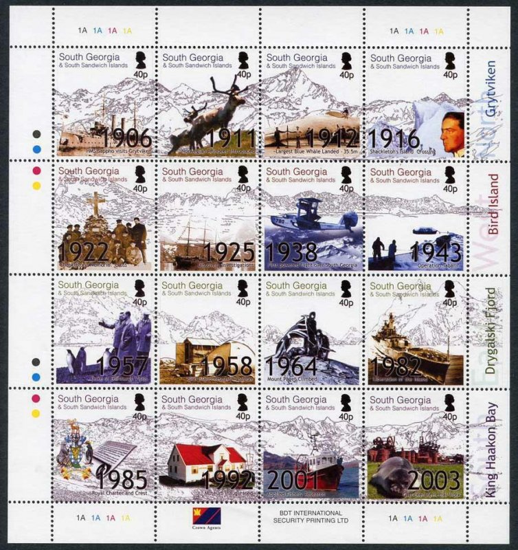 South Georgia and South Sandwich Is SG364/79 2004 Aspects set of 16 Cat 32 pound