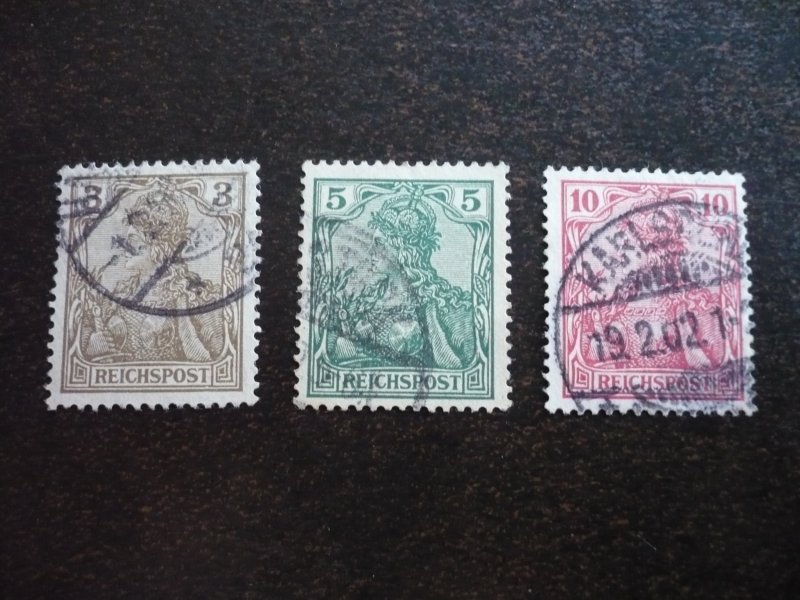 Stamps - Germany - Scott# 53-55 - Used Partial Set of 3 Stamps