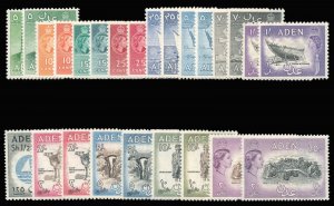 Aden 1953 QEII set complete superb MNH. SG 48-72.