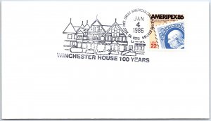 US SPECIAL EVENT POSTMARK COVER 100 YEARS OF WINCHESTER HOUSE SAN JOSE CA 1986 B