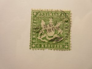 German States WURTTEMBERG Scott 26 USED MISSING PERF BOTTOM  Lot11.2 Cat $110