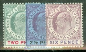 HV: Gibraltar 50b, 52a, 54, 56b, 57a mint CV $156; scan shows only a few