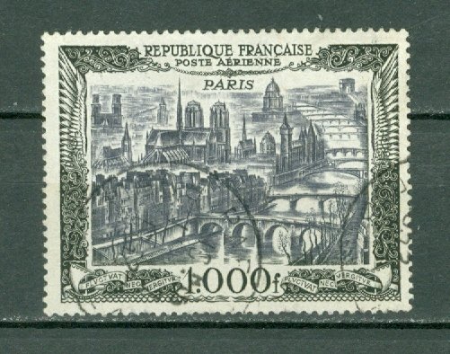 FRANCE 1950 OVER PARIS #C27 NICE CANCELLATION...$24.00