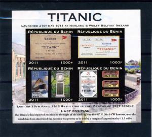 Benin 2011 THE TITANIC Sheet (4) Imperforated Mint (NH)