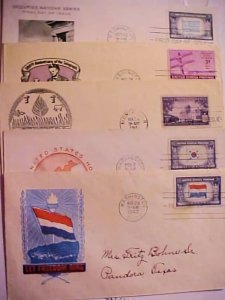 USA FDC  1941/1944 5 DIFF 