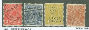 Australia  #116-118/120 Used Multiple