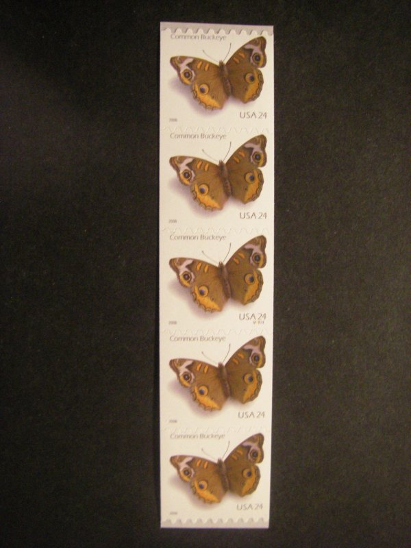 Scott 4002, 24c Common Buckeye, PNC5 #V1111, P/V, MNH Coil Beauty