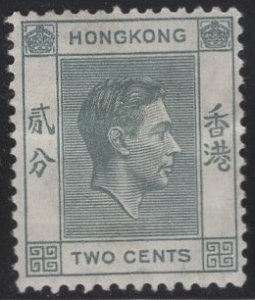 Hong Kong 1938-52 MH Sc 155 2c KGVI dark gray shade