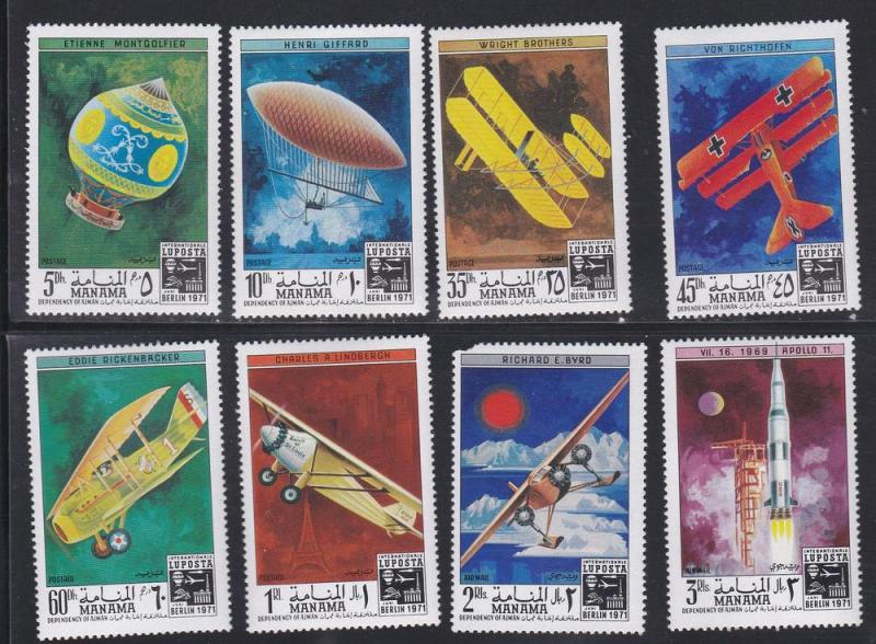 Manama M# 505-512, Airplanes, Balloons, NH, One faulty