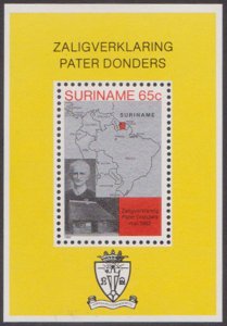 SURINAM - 1982 BEATIFICATION OF FATHER PETRUS DONDERS - MIN. SHEET MINT NH