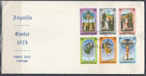 Anguilla Scott 187-92 FDC - Easter 1974