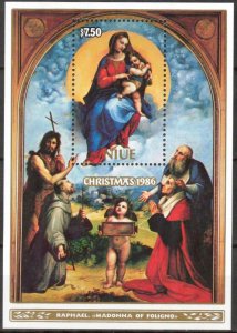 Niue 1986 Christmas Art Paintings Raphael S/S MNH