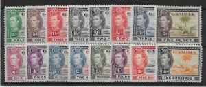 GAMBIA SG150/61 1938-46 DEFINITIVE SET MTD MINT
