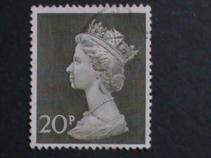 ​GREAT BRITAIN-1970   QUEEN ELIZABETH II- MACHINS USED 20P LARGE SIZE VF