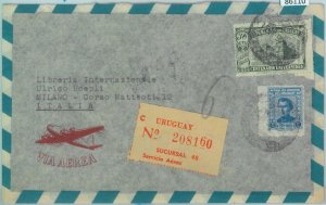 86110 - URUGUAY - POSTAL HISTORY -  Registered AIRMAIL  COVER to ITALY 1951