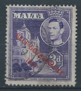 Malta 1953 - George VI Self Government 3d violet - SG240a used