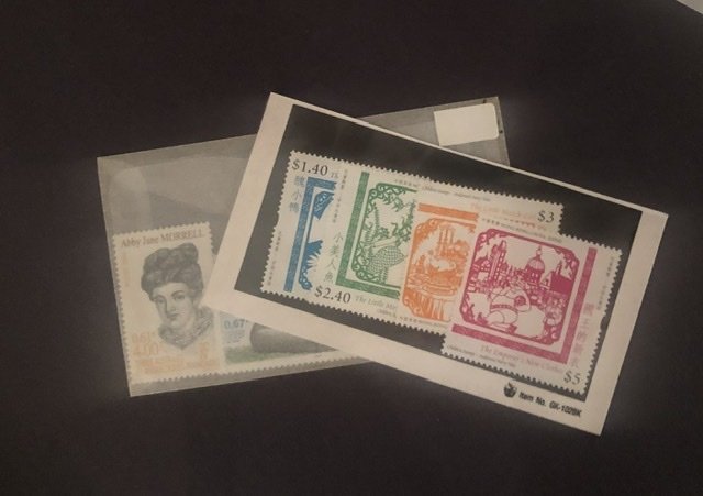 Lot of International Stamps In Glass Scenes Some Have Nice Value