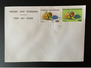 1980 Central African Mi. A-B 687 FDC 1 Day Cover Fruits Fruits Pineapple Fruit-