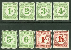 SG D11-D18 Fiji 1940. 1d to 1/6 Postage due set of 8. Fine mounted mint CAT £140