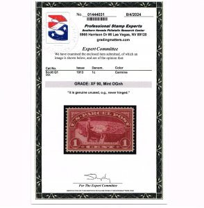 EXCELLENT GENUINE SCOTT #Q1 MINT PRISTINE OG NH PARCEL PSE CERT GRADED XF-90