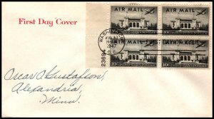 US C34 Pan American Building Plate Block Pen FDC