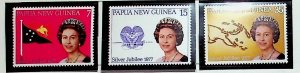 Papua New Guinea Sc 462-4 MNH ,1977 - Queen Elizabeth II 25th ann. of the reign
