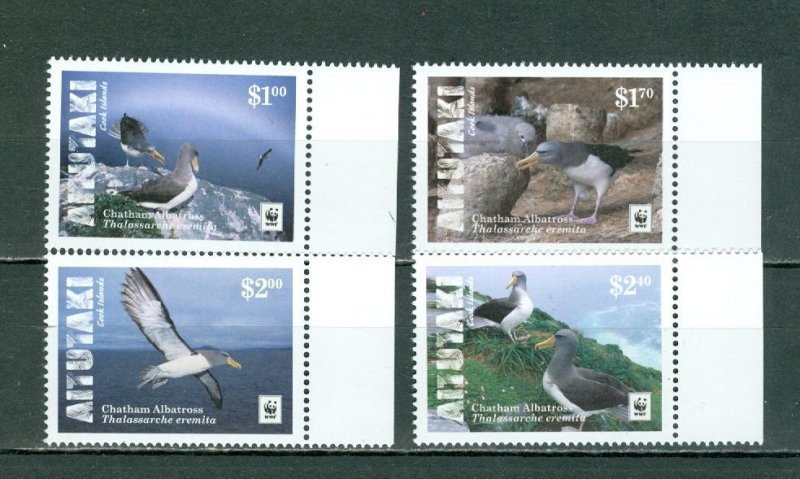 AITUTAKI 2016 BIRDS #648-51 SET MARGIN STAMPS   MNH