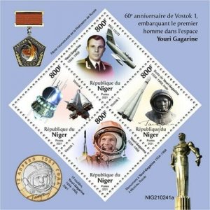 2021/06- NIGER -  SPACE VOSTOK 1          4V    MNH **  