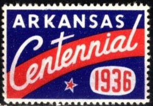 1936 US Poster Stamp Arkansas Centennial Unused