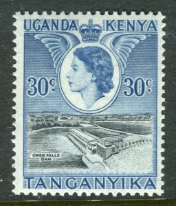 KENYA UGANDA; 1950s early QEII issue fine Mint hinged 30c. value
