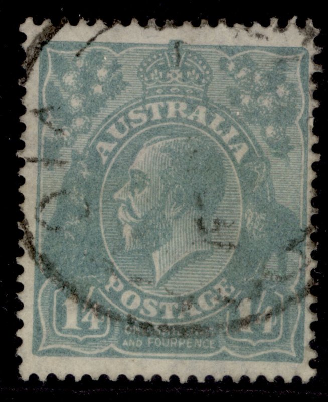 AUSTRALIA GV SG93, 1s 4d pale greenish blue, FINE USED. Cat £80.