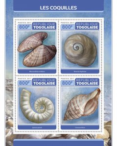 TOGO - 2017 - Shells - Perf 4v Sheet - Mint Never Hinged