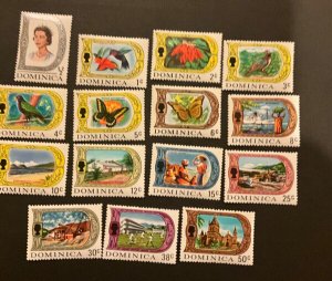 Stamps Dominica Scott #268a-82a never hinged