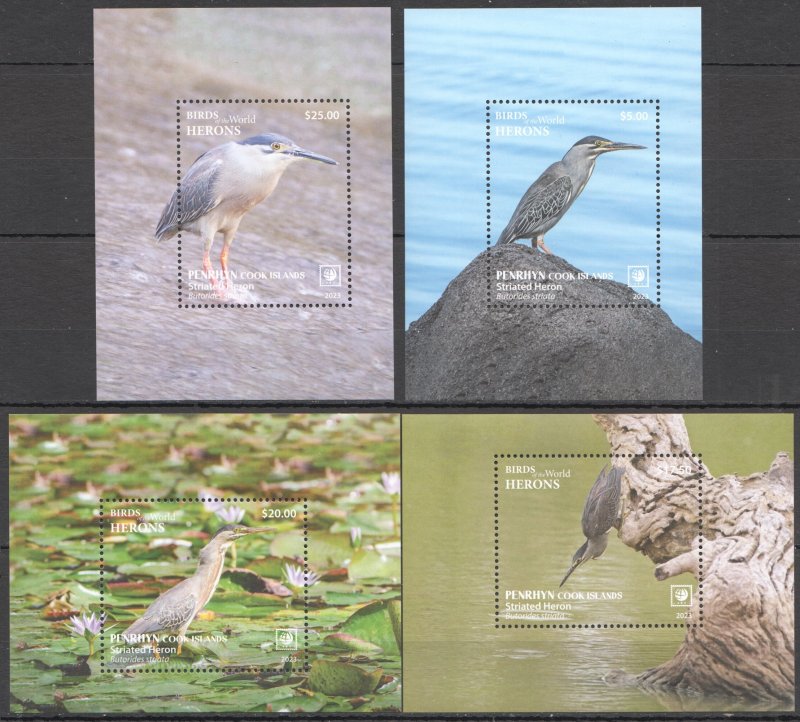 Ft372 ! New 2023 Penrhyn Herons Birds Fauna ! 4Bl Mnh