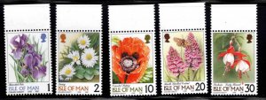 ISLE OF MAN  MNH**1998 Flower stamps Scott 794,795,797,798,801