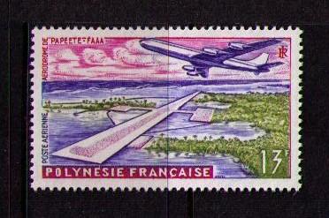 FRENCH POLYNESIA Sc# C28 MNH FVF Airport Plane Papeete