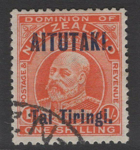 AITUTAKI SG12 1914 1/- VERMILION FINE USED