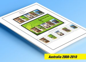 COLOR PRINTED AUSTRALIA 2008-2010 STAMP ALBUM PAGES (71 illustated pages)