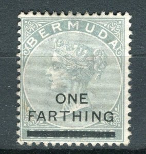 BERMUDA; Early 1900s classic QV ' ONE FARTHING ' surcharge Unused value