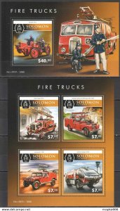 2015 Solomon Islands Fire Trucks Special Transport #3436-40 1+1 ** Ls488