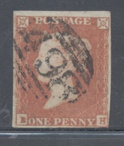 Great Britain Sc 3 1841 1d red brown Victoria stamp used