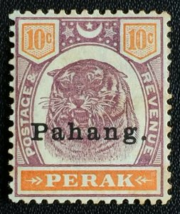 MALAYA 1898 Pahang opt Perak 10c MH SG#19 M2535